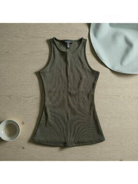 WHITE HOUSE BLACK MARKET WHBM Olive Green Forme Tank Top Size XS